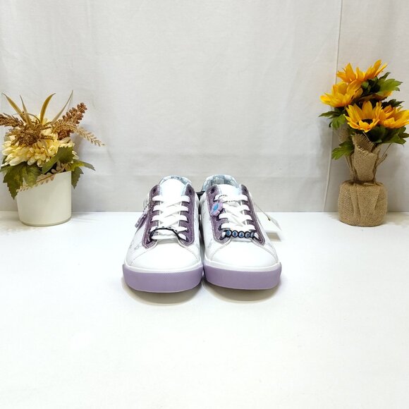 Disney Stitch Low Top Sneakers Womens 11 Lace-Up Glitter Accents Charm Keychain - Picture 4 of 9